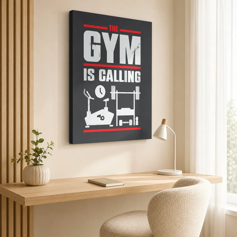 The Gym Is Calling Canvas Print Poster Customized Fitness Motivation Wall Paintings Decoration for Bedroom Gift for Collectors