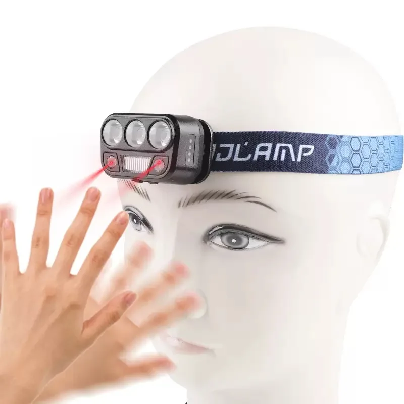 JIASHUAIXIN XTE LED Strong Spotlight 5-LED Red Light Warning Outdoor Lightweight Headlamp Three-Mode Source Headlamp