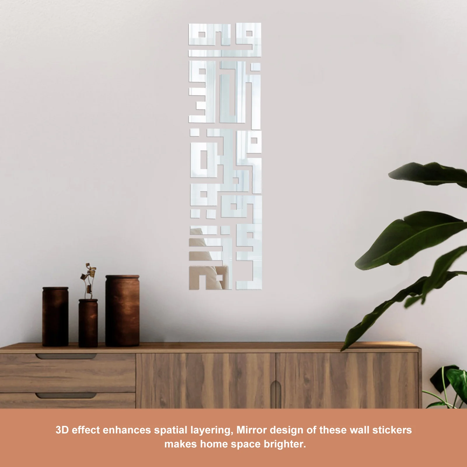 

3D Mirror Acrylic Wall Decals Self Adhesive Silver JM361 Set Acrylic Mirror Wall Stickers for Bedroom Living Room Holiday Decor