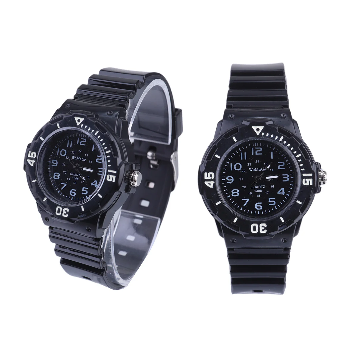 Black Children Quartz Watch Silicone Band Fashion Sports Watches Boys Girls Kids Quartz Watch Arabic Numerals Durable Material