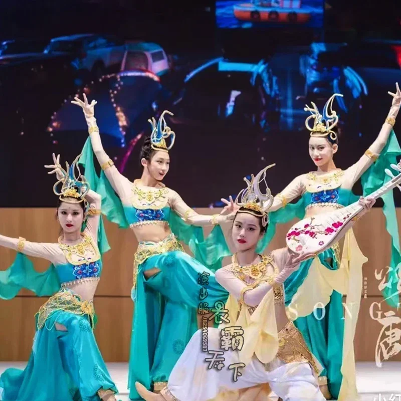 Encounter Flying Classical Dance Performance Clothing Children's Ethnic Dunhuang Heavenly Girl Rebound Pipa Performance Clothing