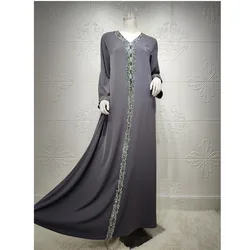 Ramadan Turkey Muslim Dress Women Diamonds Abaya Moroccan Kaftan Islamic Clothing Djellaba Dubai Kaftan Party Vestido Eid Caftan