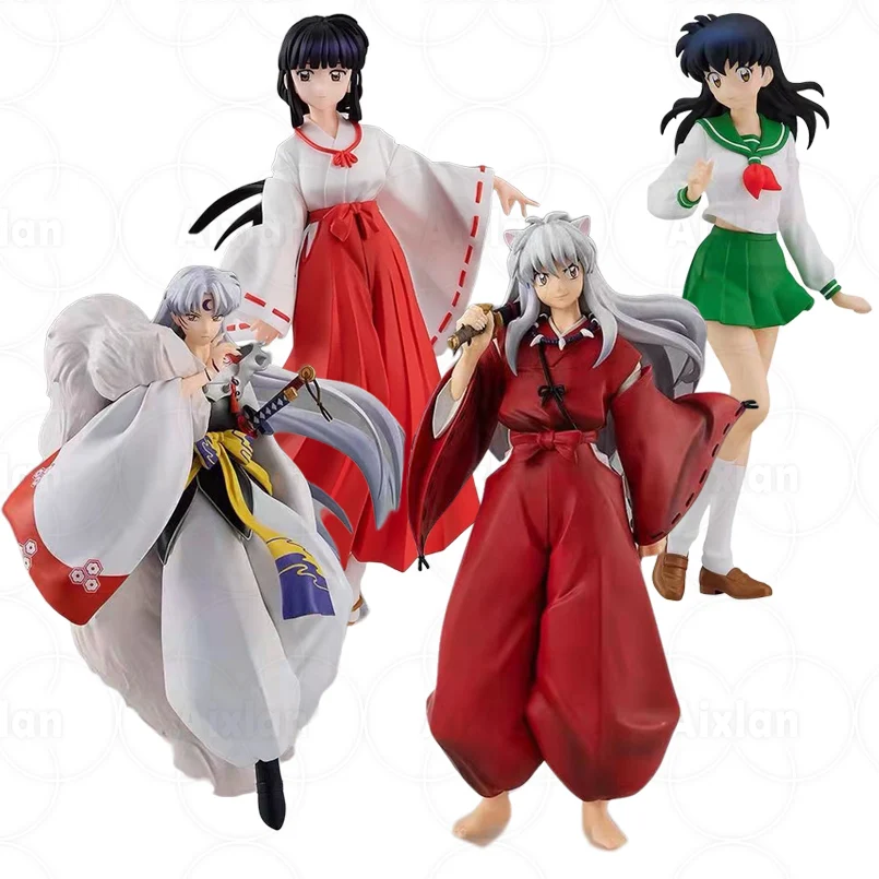 20cm Anime Inuyasha Figure Inuyasha Kikyō Sesshoumaru Higurashi Kagome PVC Action Figure Model Toys Collectible Model Toy Gift