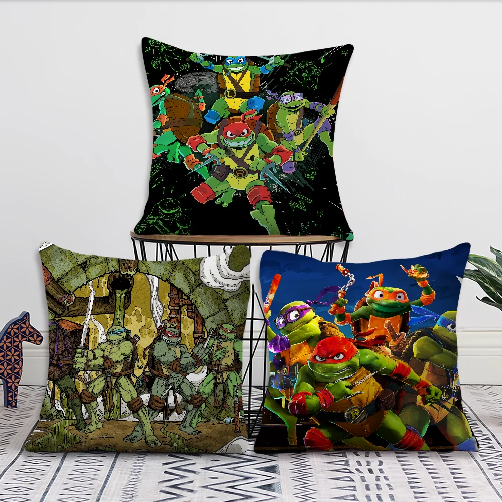 Cartoon T-Teenage-Mutant Ninja Turtles Pillow Case Living Room Headboard Bedroom Office Cushion Cushion Sofa Nap Time