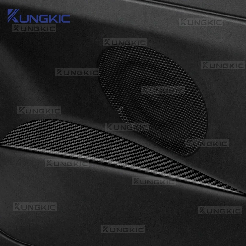 For Fiat 500 2008-2024 For Abarth 595/695 2012-2021 2022 2023 2024 LHD RHD Car Rear Armrest Trim Real Soft Carbon Fiber Sticker 3