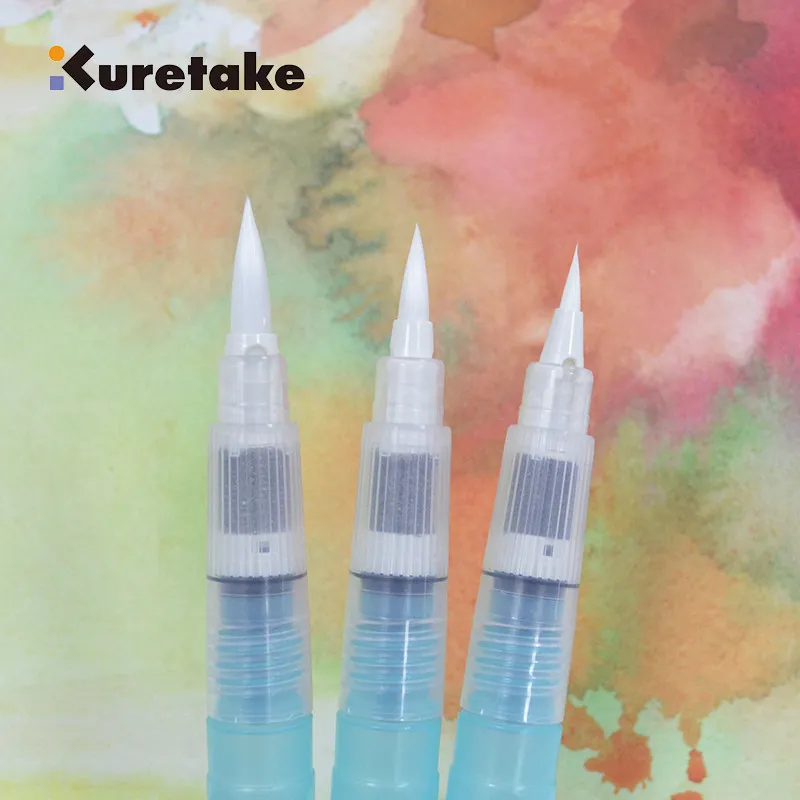 Japanese Kuretake Fountain Pen Watercolor Brush, Water Storage Brush Art Painting, Water Soluble Color Solid Pigment Special Pen view 6