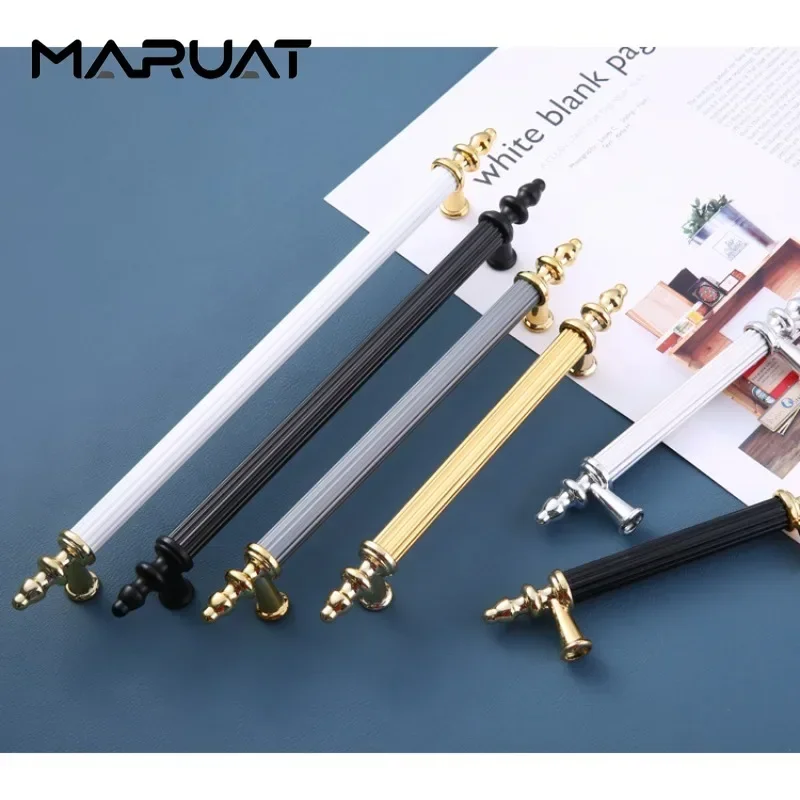 Черное золото, простая алюминиевая ручка для двери ящика шкафа, дверная мебельная фурнитура, длинная ручка