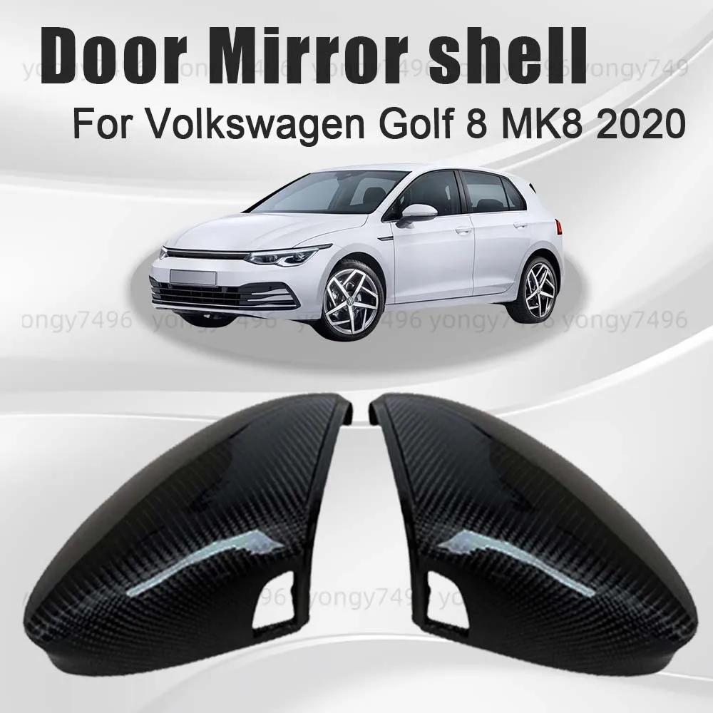 

Car Rearview Upgrade Side Door Mirror Shell Trim For Volkswagen Golf 8 MK8 2020 - 2025 Carbon Fiber Chrome Silver Glossy Black