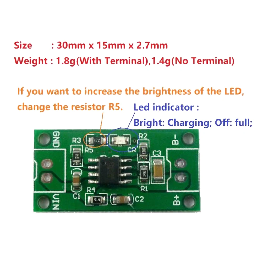 1S 2S 3S Cell 1A NiMH Rechargeable Lithium Battery Smart Charger Module Charging voltage 1.5V 3V 4.5V 5V Input 3.7V-6V 5V 4.2V