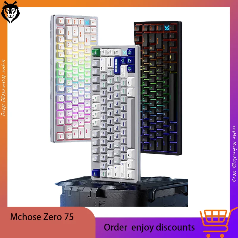 Mchose Zero 75 Mechanical Keyboard Tri-Mode Wireless Hot Swap Gasket Structure Customized Gaming Keyboard Pc Gamer Accessory