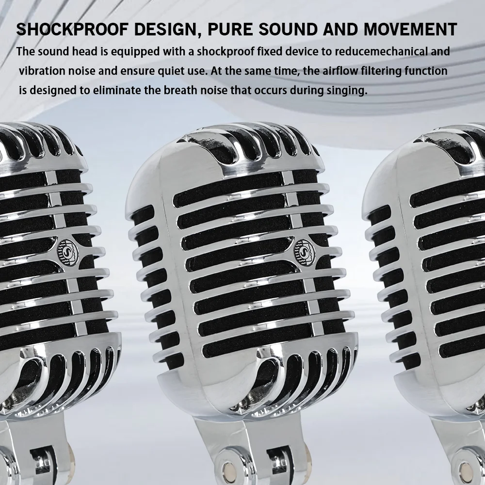 ميكروفون ديناميكي قلبي معدني 55SH لمرحلة الغناء ميكروفون سلكي احترافي لتسجيل الكاريوكي بالأداء المباشر