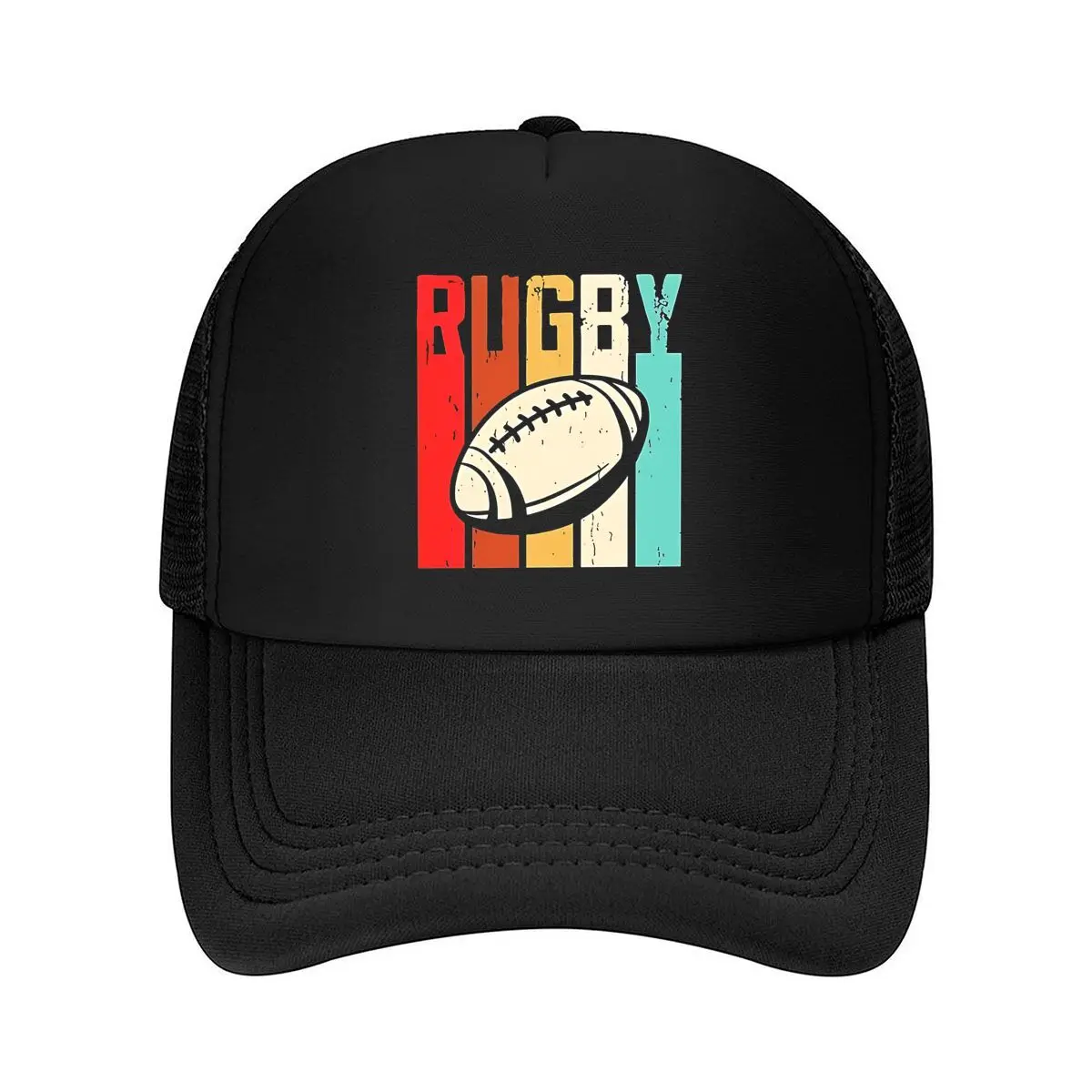 Retro Rugby Graphic 2026 Mesh Baseball Cap Dad Hat Hip Hop Snapback Cap