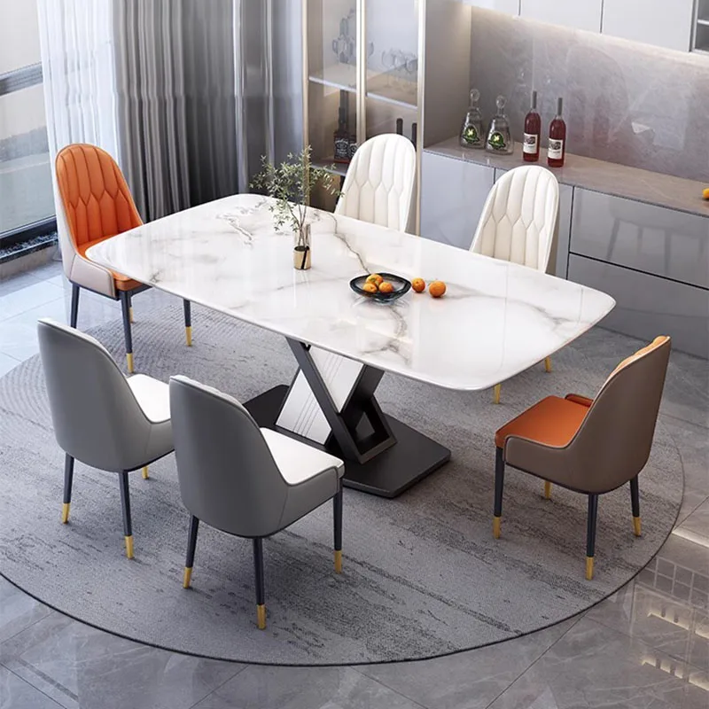 

Nordic 8 People Dining Table Modern Rectangle Relaxing Marble Dining Table Living Minimalist Table A Manger Home Furniture