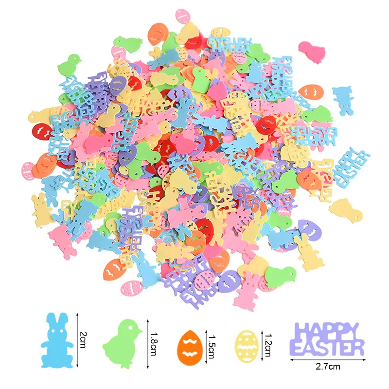 15 gr/beutel Bunte Ostern Konfetti Niedlichen Hasen Eier Pailletten Konfetti 2025 Ostern Party Tisch Streuung Dekoration Kinder Geschenk DIY Handwerk