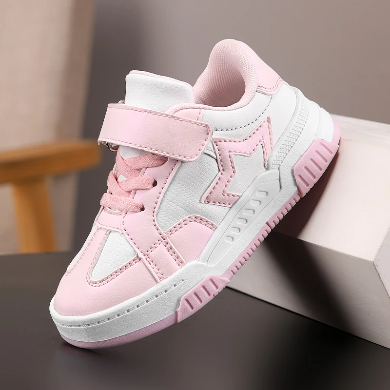 Leather Girls Sneaker Children Trainers Fashion Autumn Winters Skate Shoes Kids Sports Tennis Casual Shoes for Girl