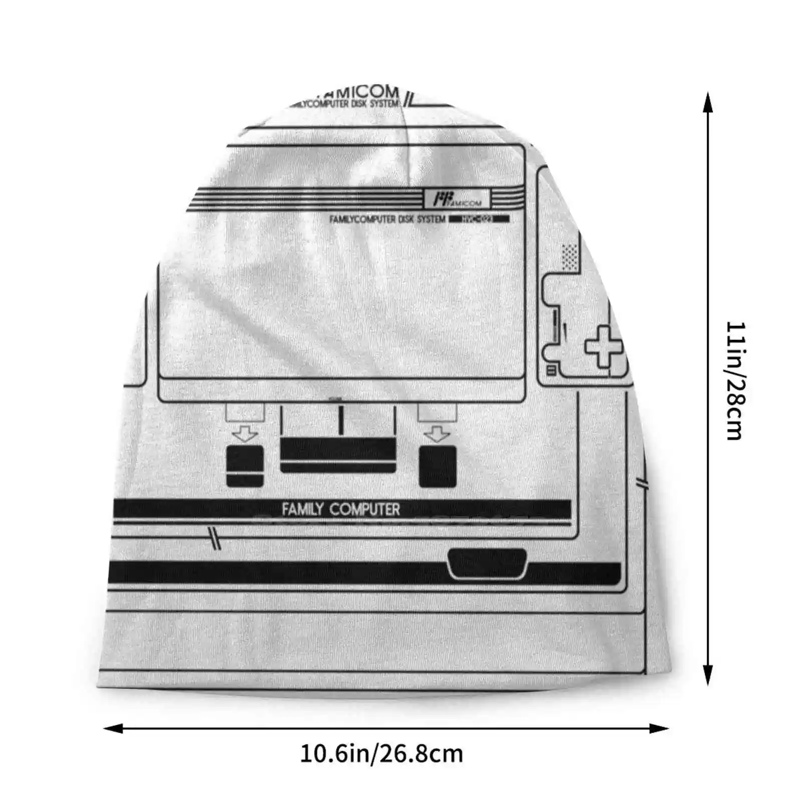 Famicom Schematics Design Artwork Retro Gaming By Lilly And Mae Knitted Hat Warm Beanie Outdoor Caps Famicom Disk System Gaming