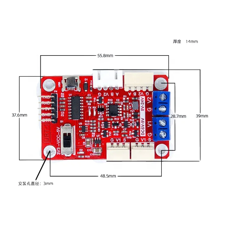 Feetech FE-URT-1 Многофункциональный преобразователь сигнала последовательного порта USB/URAT в SMS-сервопривод (RS485) и SCS Servo (TTL)