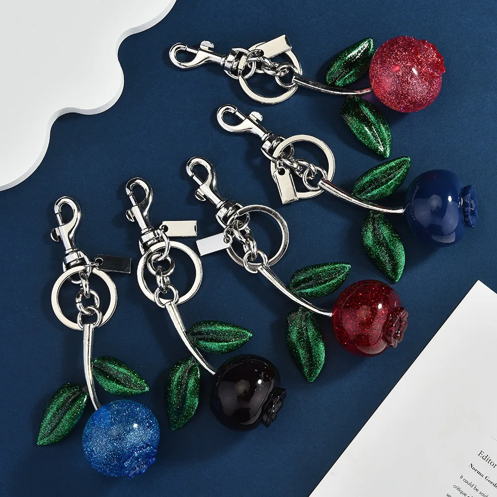 Small Fresh Countryside Blueberry Car Keychain Bag Pendant Fruit Accessories