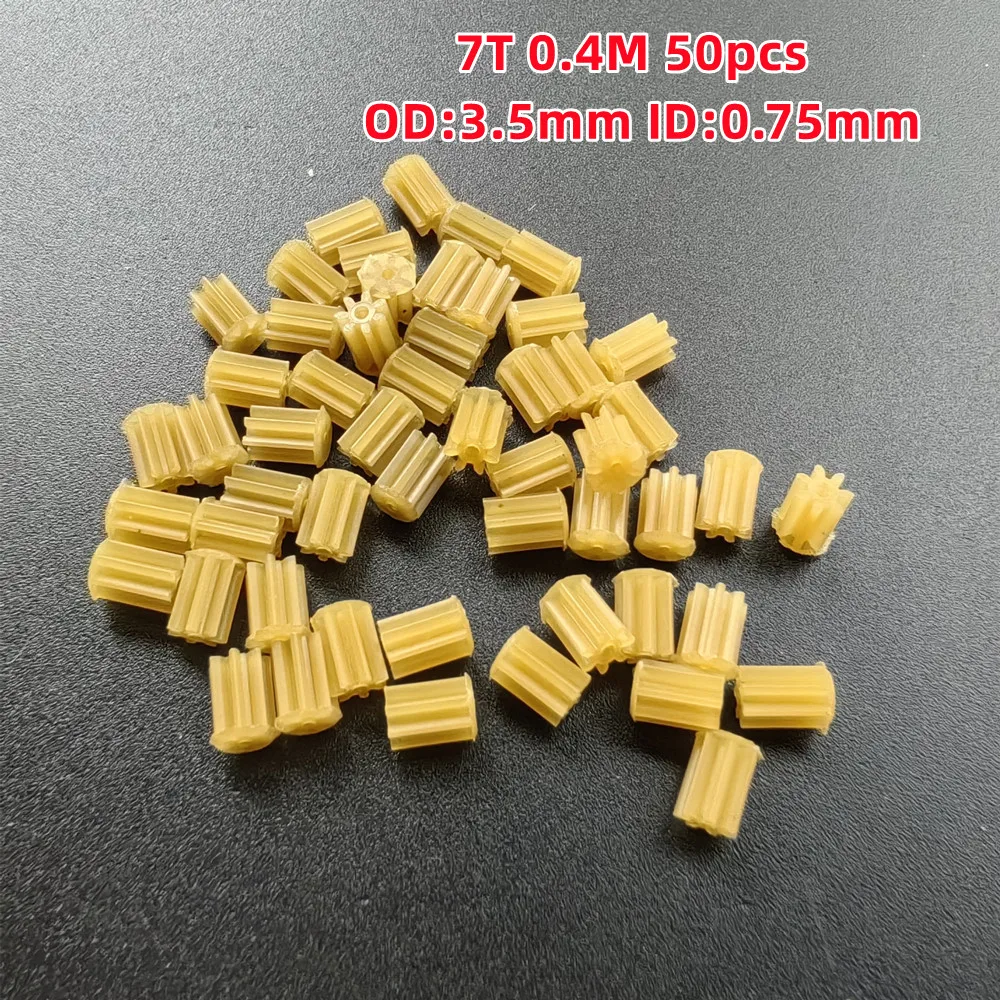 Engranajes de Plástico de 7 Dientes 0.3M 0.4M Pequeños 70.8A 7T 71A, Piñón de Plástico para Aviones, Mini Drones, Helicópteros, Piezas y Accesorios de Juguete