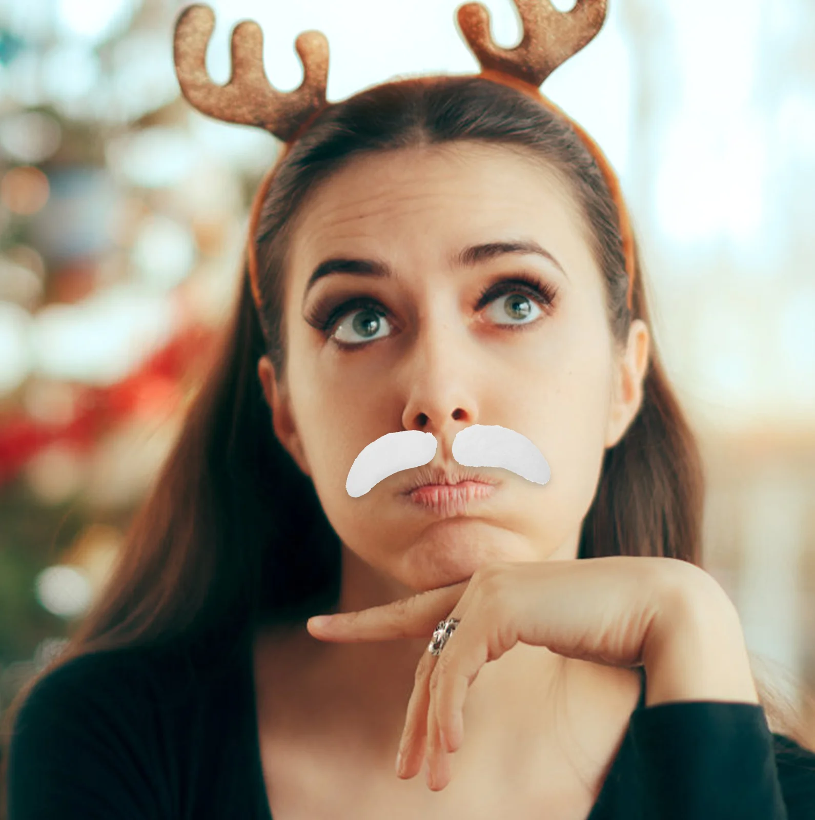 6 أزواج من أزياء الحواجب المزيفة ذاتية اللصق لعيد الميلاد سانتا كلوز، إكسسوار أزياء الحواجب المزيفة، مستلزمات الحفلات خفيفة الوزن