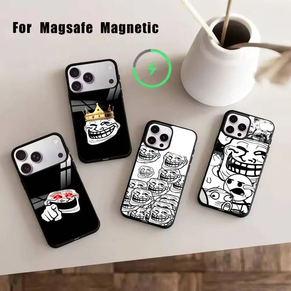 

Comics Memes Funny T-Trollfaces Phone Case For iPhone17,16,15,14,13,12,11 Plus,Pro Magnetic with Magsafe Wireless Charging