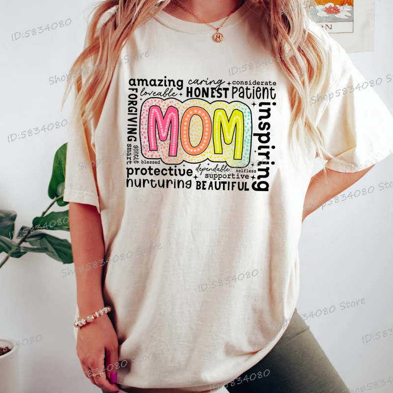 Tops informales de moda Retro para madre, camisetas divertidas de regalo para mamá, camisetas clásicas para el día de la madre, Camiseta estampada de vida para mamá, ropa para mujer