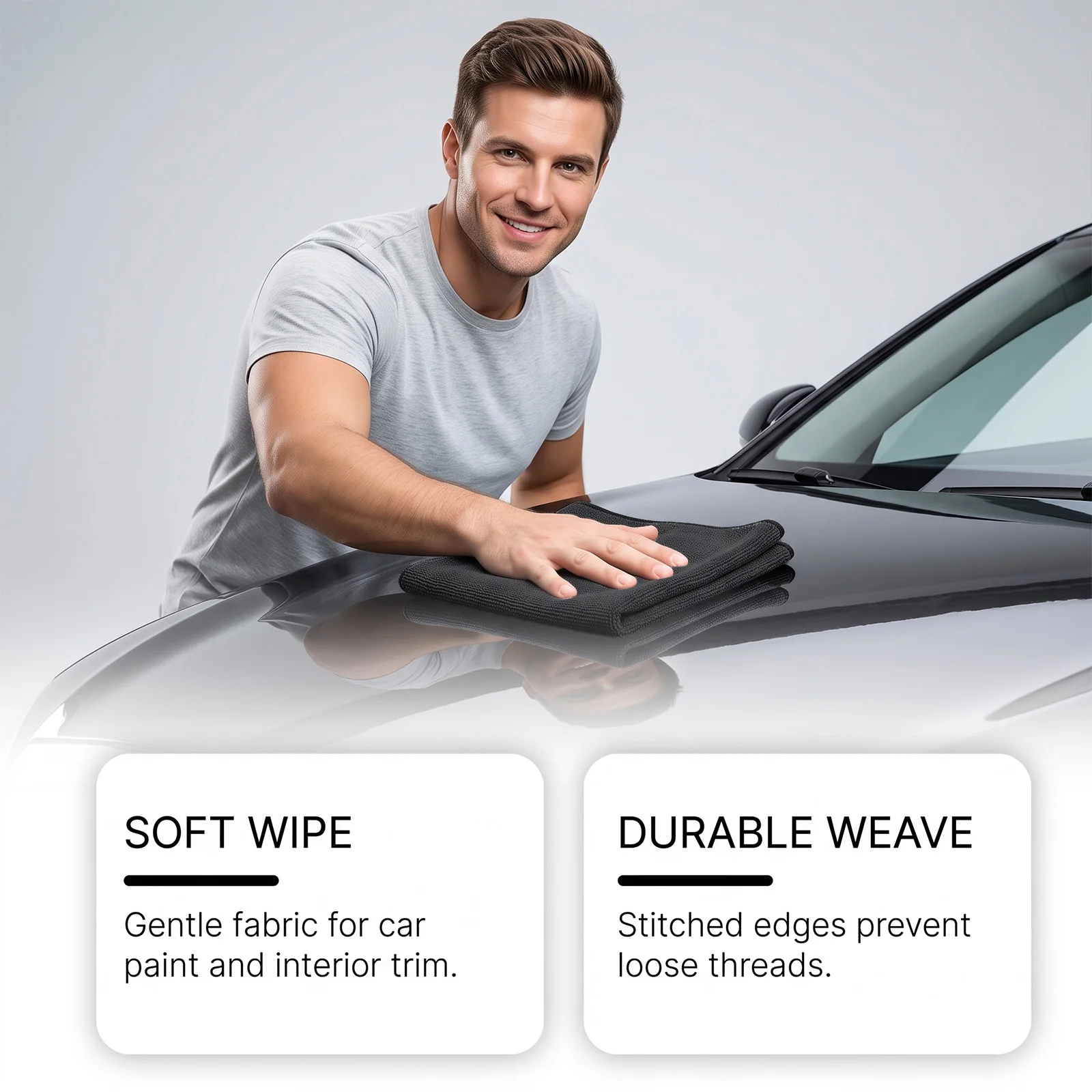 Auto Interior Detailing Kit, Restore Shine Surface Dressing with Microfiber Cloth, Lint‑Free Detailing Towel for Multi‑Surface