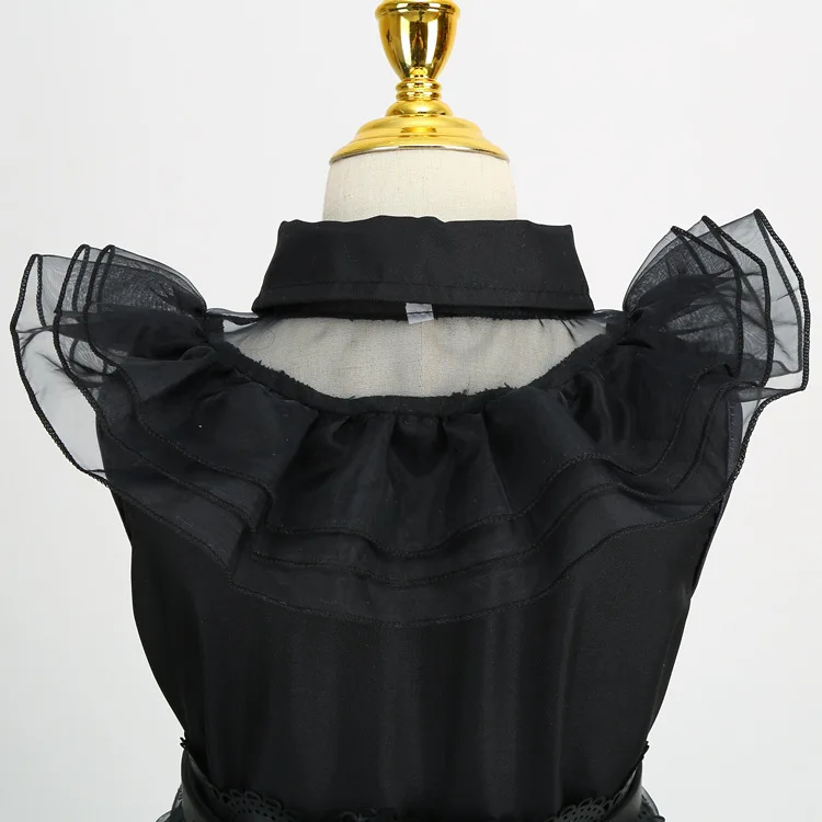 فستان الأميرة للفتيات فستان الحفلة الراقصة للهالوين الأربعاء آدامز فستان أسود زي تنكري للهالوين