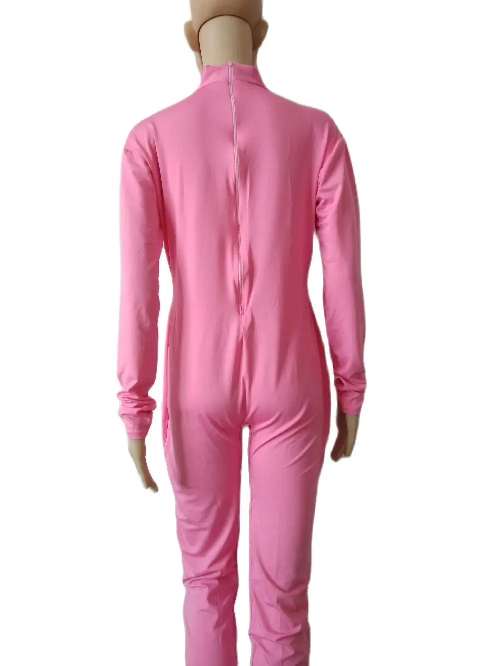 Special price! pink color Sexy Unitard Spandex women Unitard Catsuit No Hood hands foot back zipper size S-XXXL