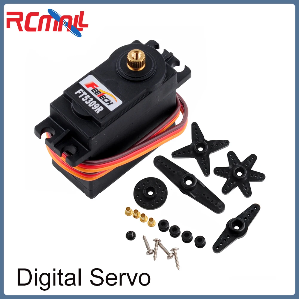 FT5309R Servo digitale 9kg Motore con spazzola metallica Ingranaggio in rame ad alta velocità da 360 gradi 6V per camion cingolato per barche robotiche RC 1:8/1:10