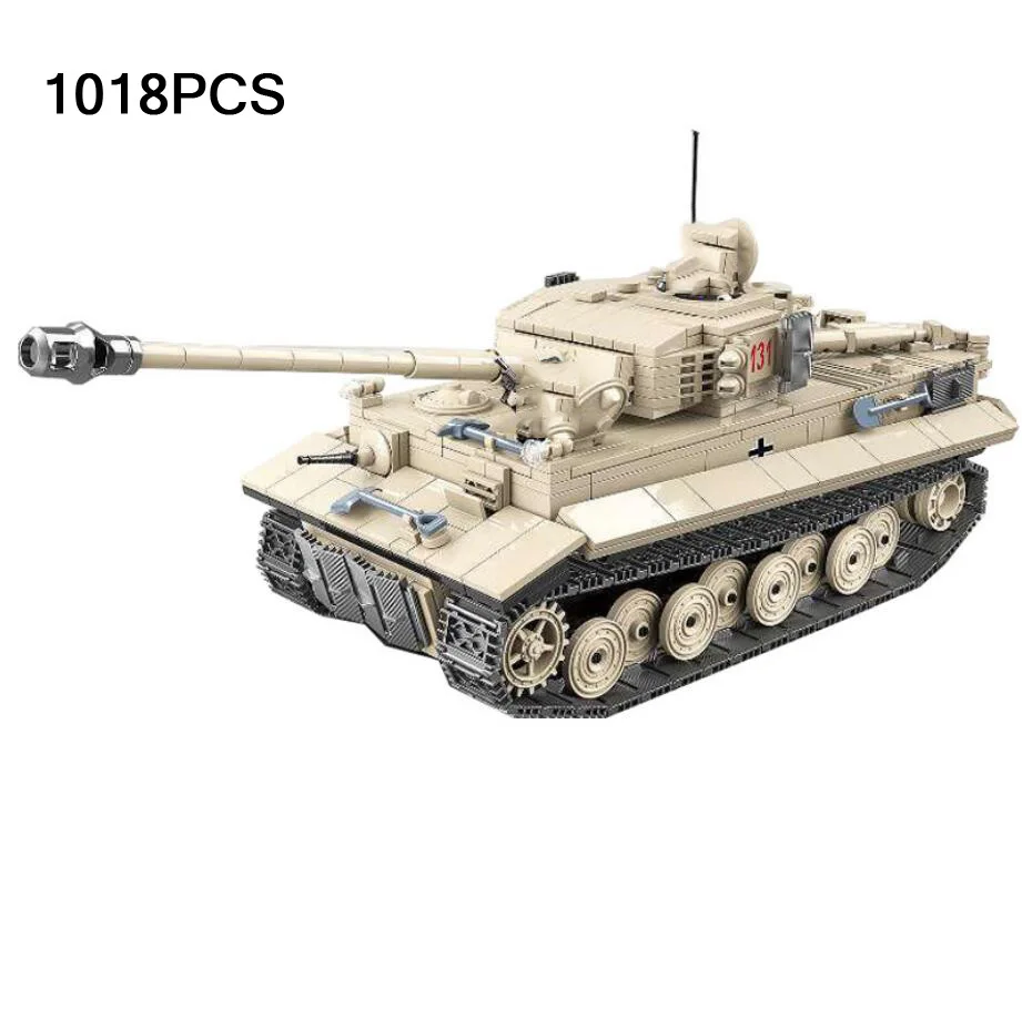 

Military Brick WW2 Germany Panzerkampfwagen Tiger Ausführung E Tank Batisbricks Block Vehicle World War Army Figures Toys