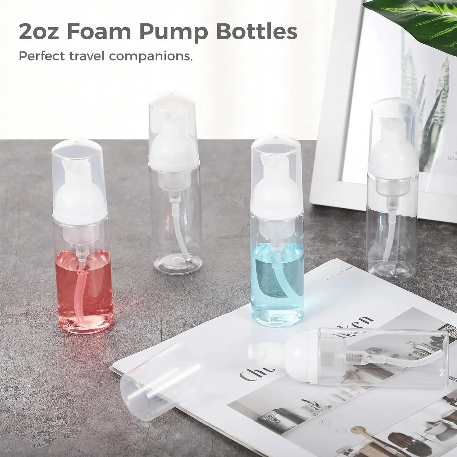 20 piezas botellas con bomba de espuma, 30-100ml, Mini botellas vacías de plástico para champú de viaje, dispensador transparente, botellas portátiles de espuma de jabón instantáneo