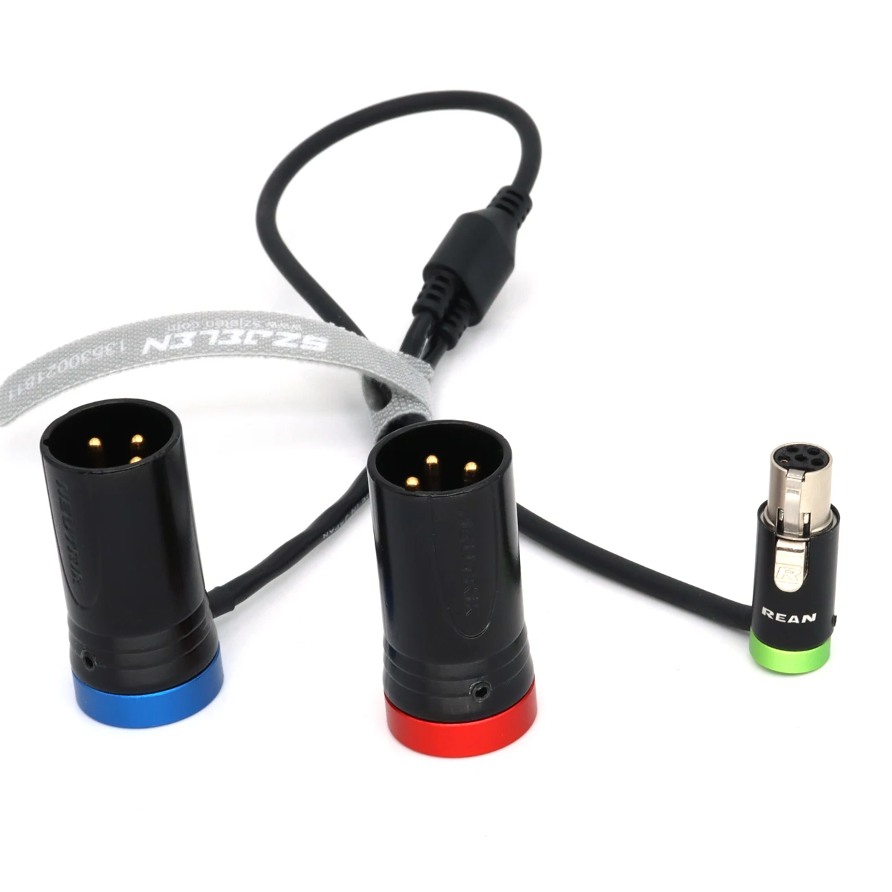 Low-Profile XLR Connector ta5f to double XLR 3pin male for Zaxcom qrx200 audio cable