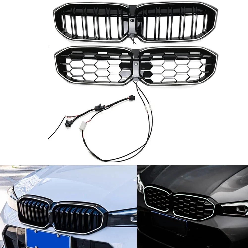 LED Front Racing Facelift Upper Radiator Grilles For BMW G20 G28 3 Series 320i 325i 330i M340i 325Li xDrive M LCI Grille 2023+