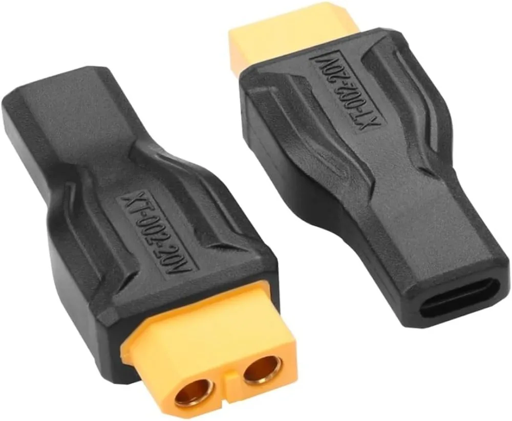 2PCS XT60 Female To Type-C Female Fast Charge Adapter RC Battery Quadcopter Multirotor Drone Charging Part