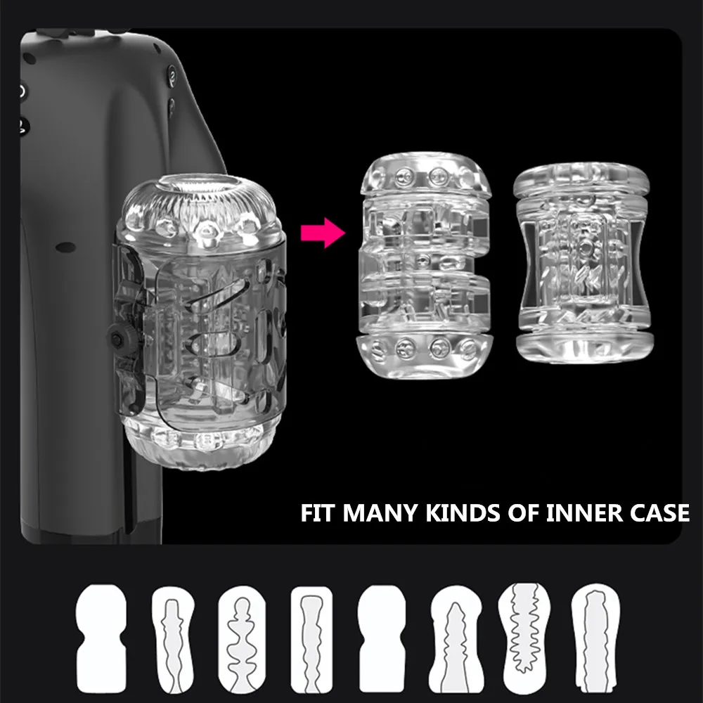 مضخة القضيب الأوتوماتيكية للرجال التلقائي تهتز ذكر الاستمناء مقابض مزدوجة ذكي متعدد التردد الأيدي الحرة الجيب #3