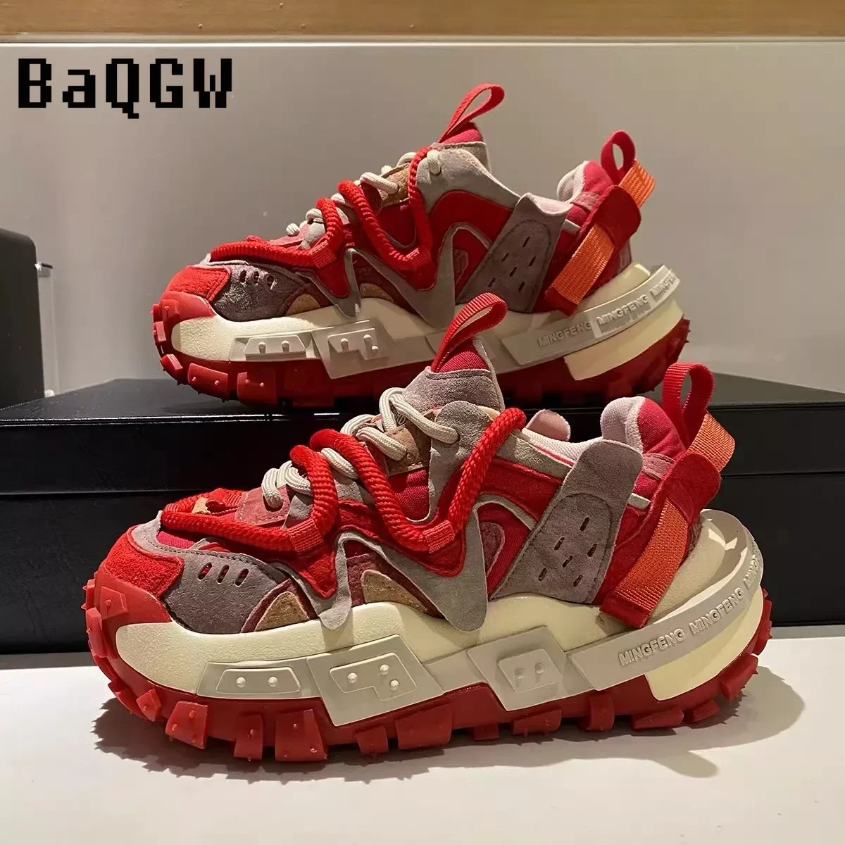 Color Block Chunky Sneaker for Men/Women Designer Bottom Running Shoes Fashion Casual Increased Internal High Platform Shoes