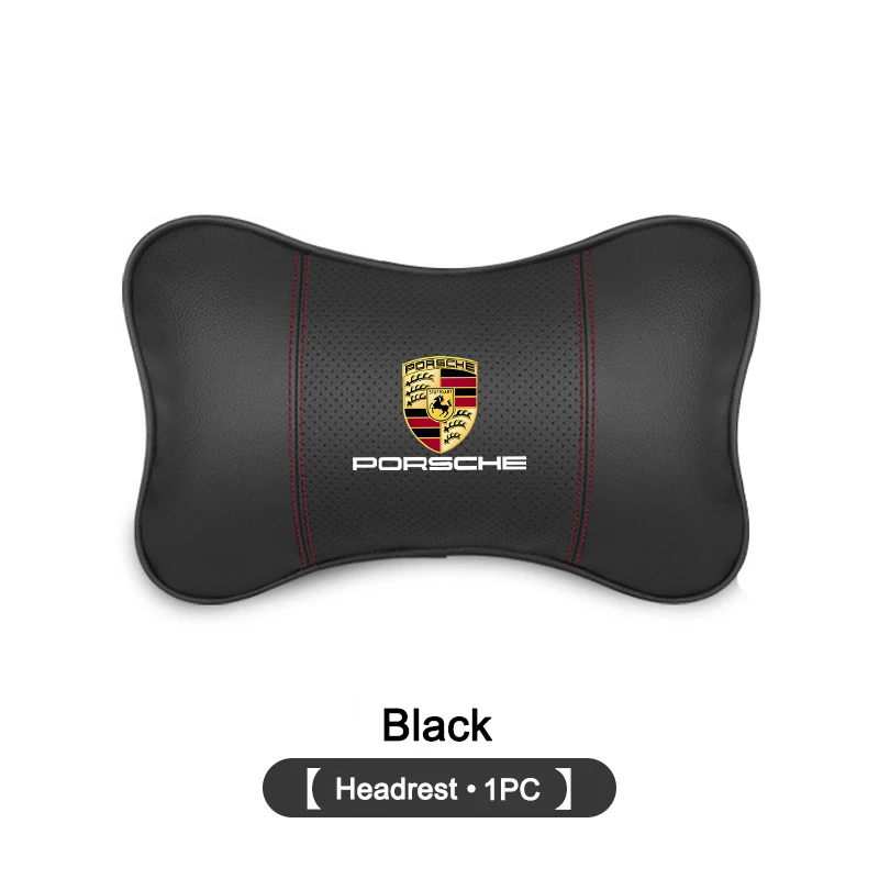 Car Emblems Seat Headrest Neck Pillow For Porsche 911 918-Spyder 928 944 968 Boxster Carrera-GT Cayenne Macan Panamera Accessory