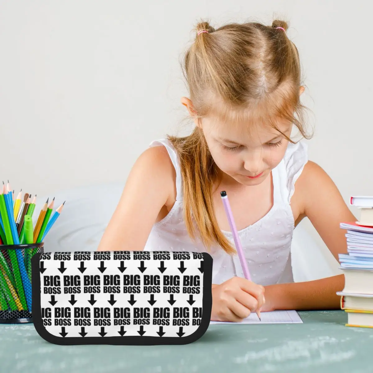 

Big Boss With Arrow Pointing Down Pencil Cases Pen Holder Large Storage Pen Box Pencil Bag for Students Gifts