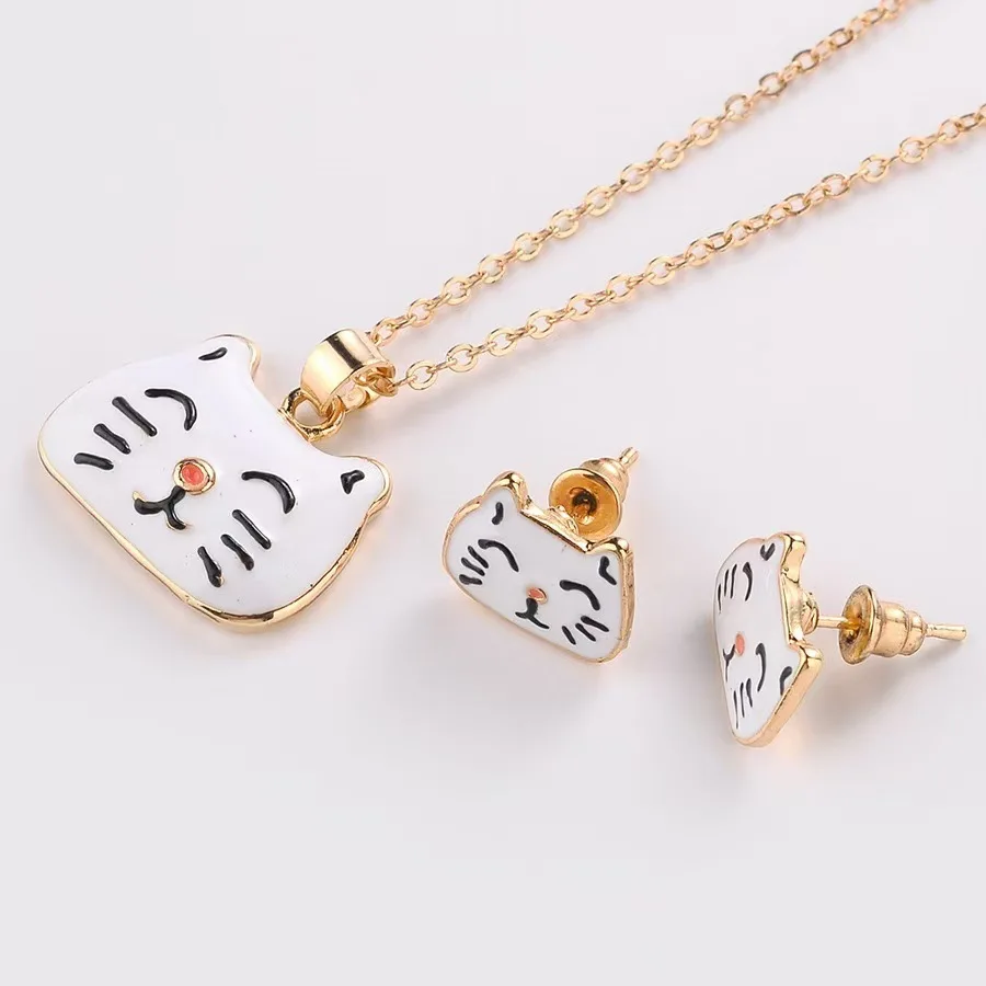 2024 DAIHE Jewelry Set Fortune Cat Necklace New Cute Cartoon Accessories Manufacturers Direct sales Popular Wholesale