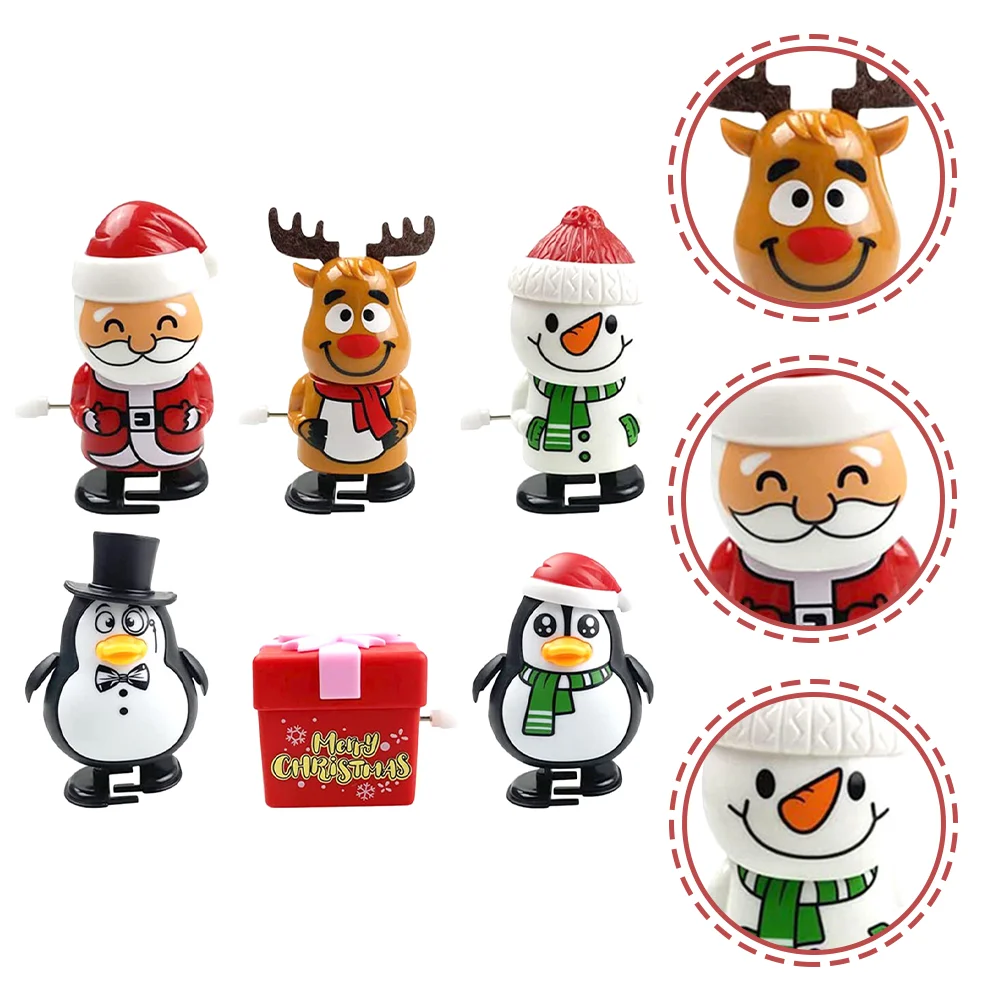 

6 Pcs Reusable Christmas Toy Wind-up Toys Cartoon Party Favors Child Funny Childrens