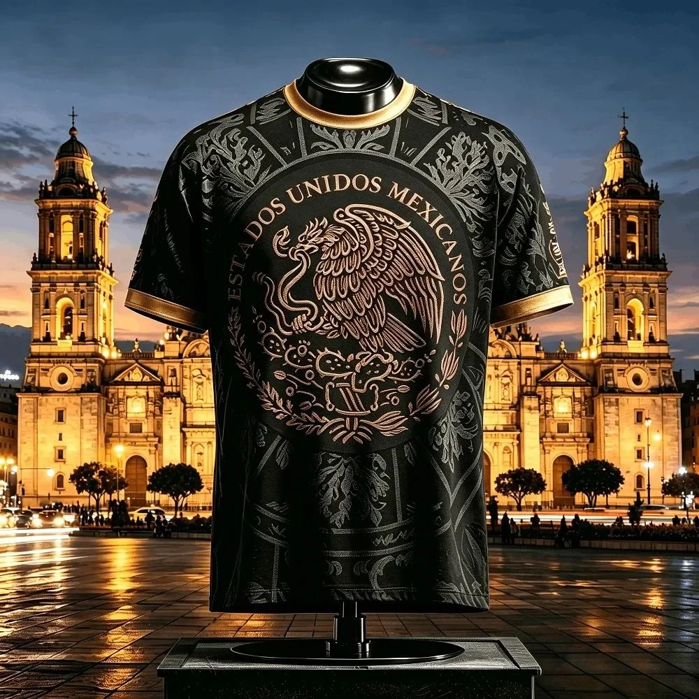 New Heritage Mexican Eagle Soccer T-shirt Family Matching Oversized Breathable Sweat-wicking Latin Vintage Street Fan Merch