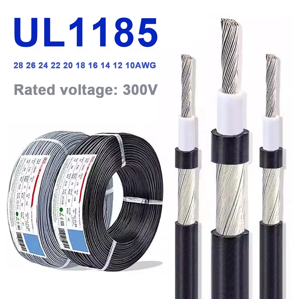 3/5/10M UL1185 Shielded Wire 28 26 24 22 20 18 16 14 12 10AWG Channel Audio Single Core 1C Electronic Copper Signal Shield Cable