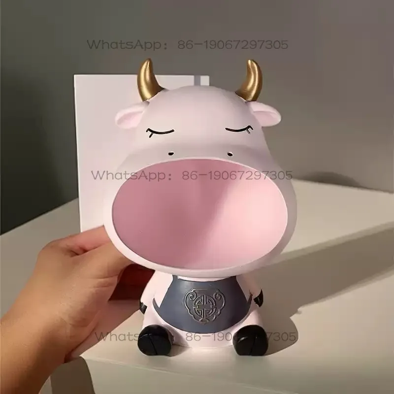 Creative Entrance Key Storage Ornament Cute Calf Smiling Decoration Home Living Room