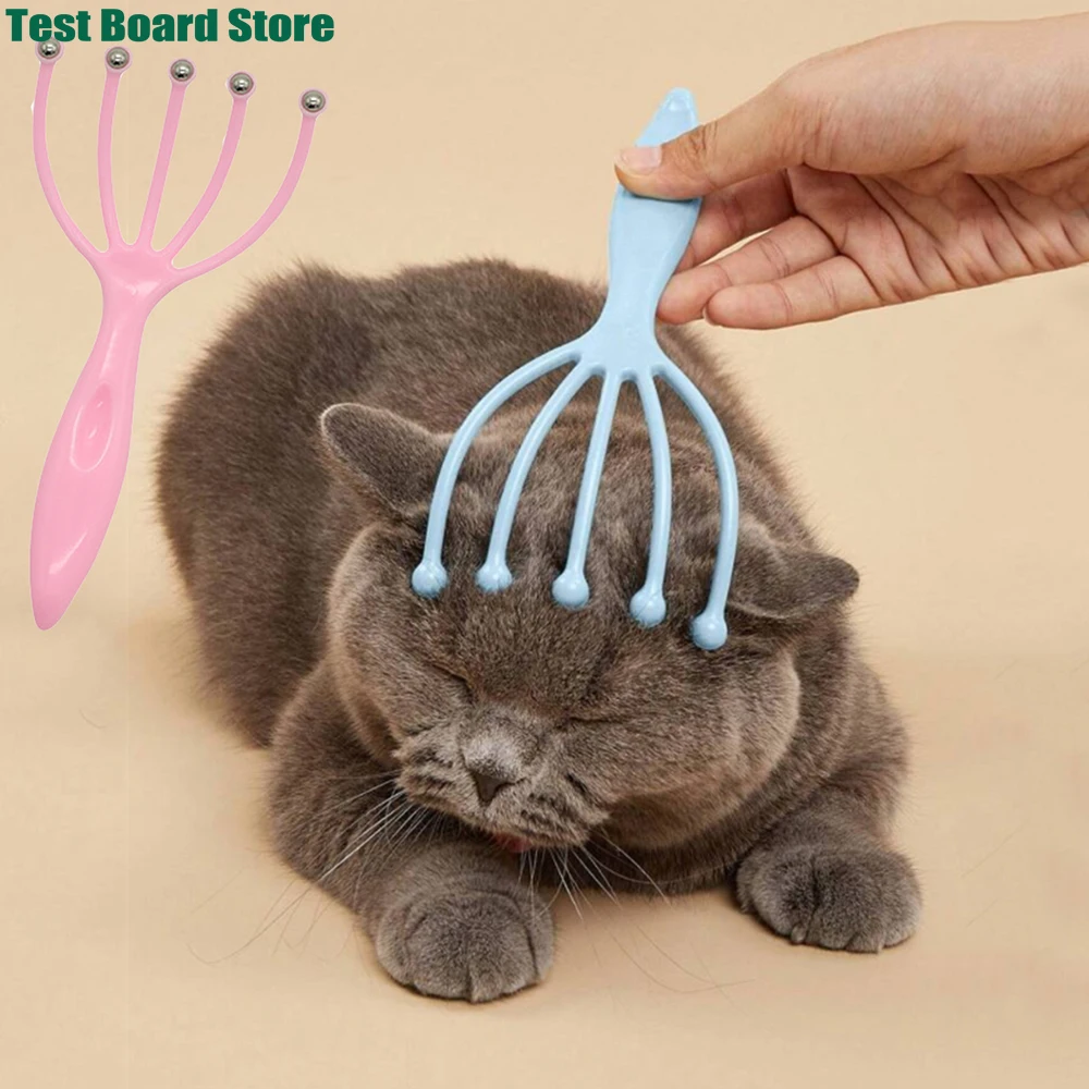

1 cat massage comb plastic five paw ball massager, a cat grooming tool used for pet massage and interaction