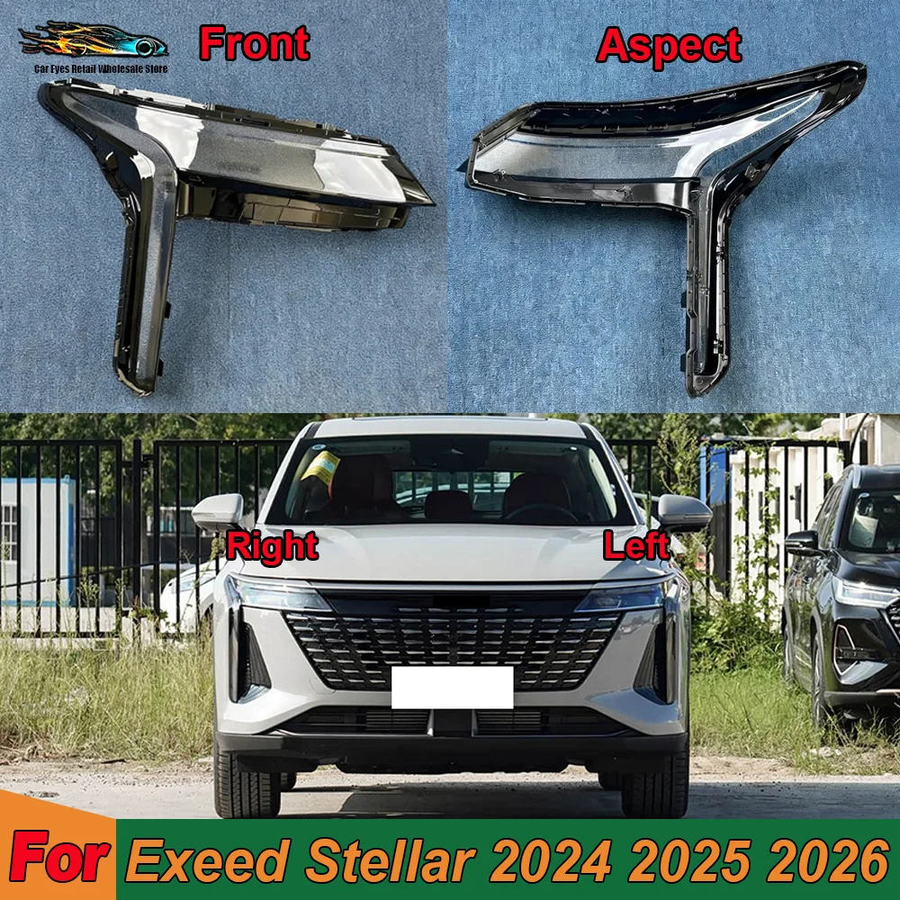 Transparent Headlamp Cover Headlight Mask Lampshade Lamp Shell Plexiglass Replace Original Lens For Exeed Stellar 2024 2025 2026