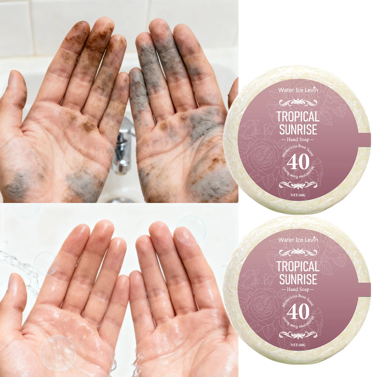 

Hand Soap with Rock Flower Oil，Deep Cleansing & Moisturizing for Oily, Dark, Rough Hands，Gentle Fragrance Free Formula