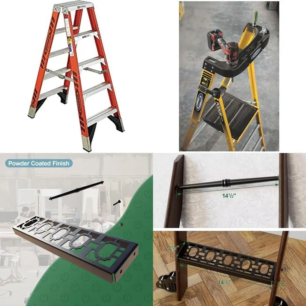 Fiberglass Twin Step Ladder by Werner, Model T7405