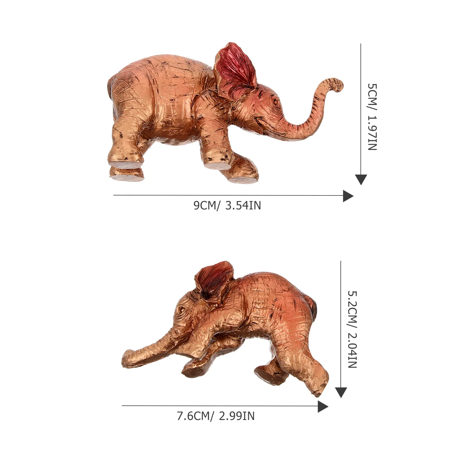 

2pcs Resin Elephant Desktop Decor Home Garden Decoration Gift Realistic Sculpture Office Living Room Stable Safe Family