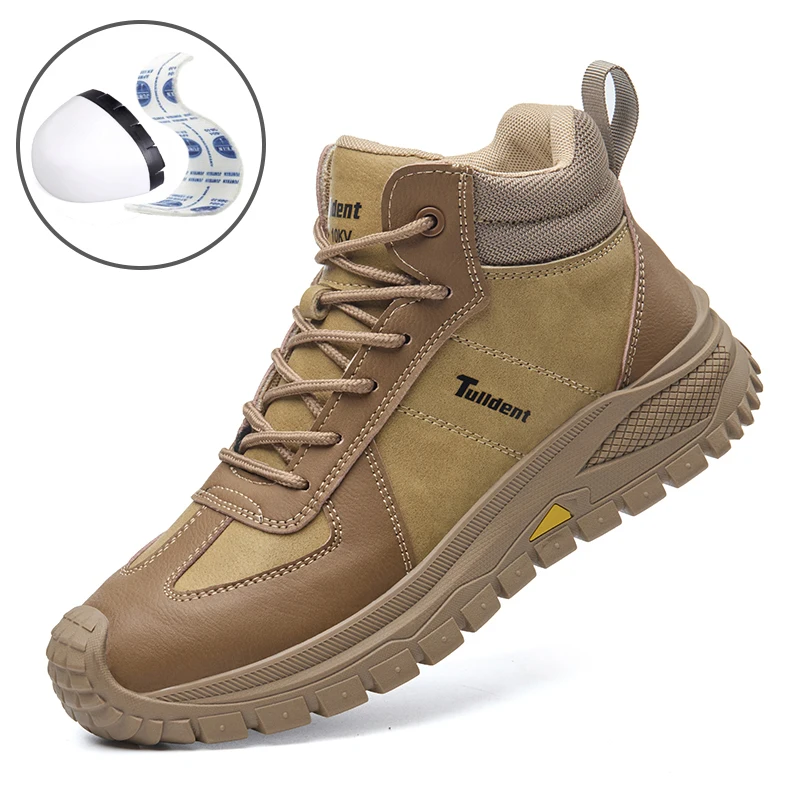 Safety Work Shoes for Men Microfiber Upper Rubber Outsole Plastic Toe Cap Anti-Puncture  Anti-Smashing Insulated  Safey Shoes